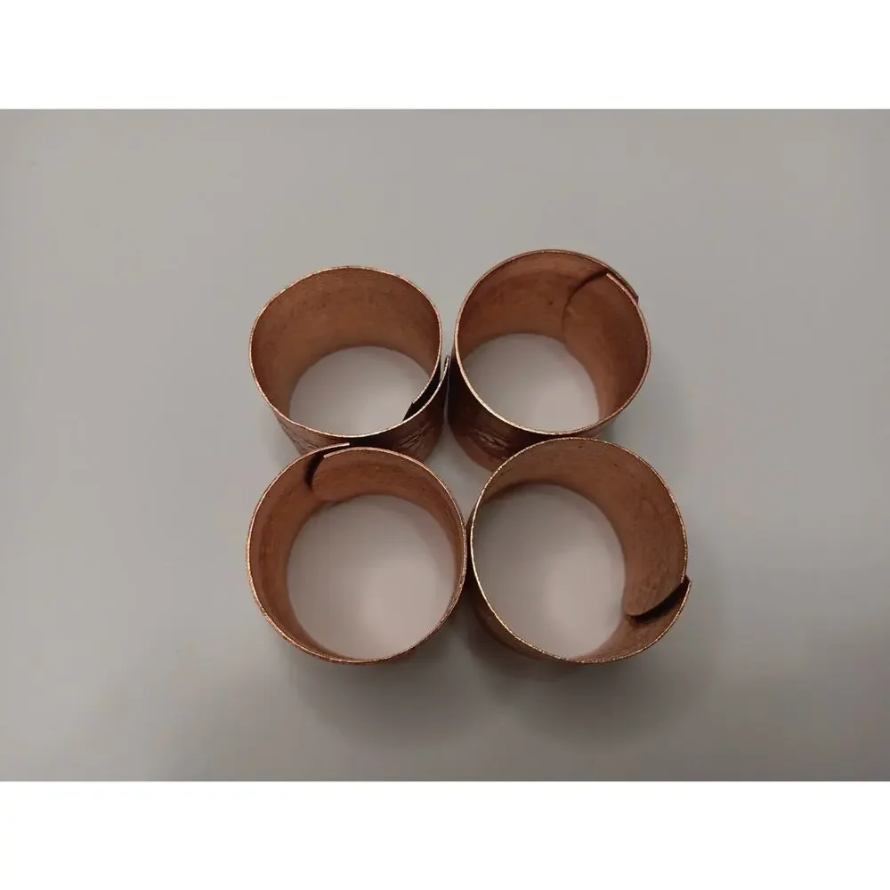 Coppercraft Guild Copper Napkin Rings Set 4 Tooled Engraved Floral Vintage W Box